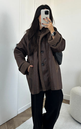 Manteau Oversize imitation peau