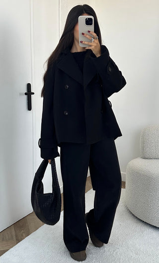 Manteau laine noir