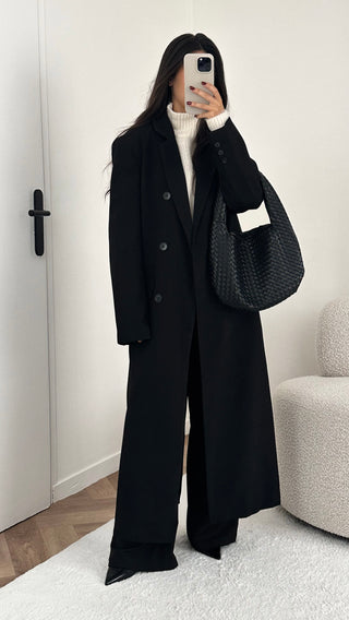 Pardessus doublé oversize noir