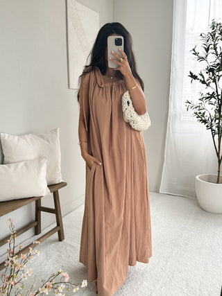 Robe évasée camel premium